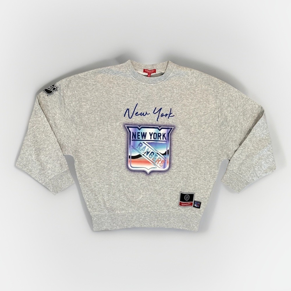New York Rangers Pastel Logo Lightweight Crew Sweatshirt - Women's Small **NEW**